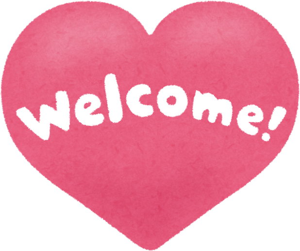 Pink Heart-Shaped Welcome Illustration